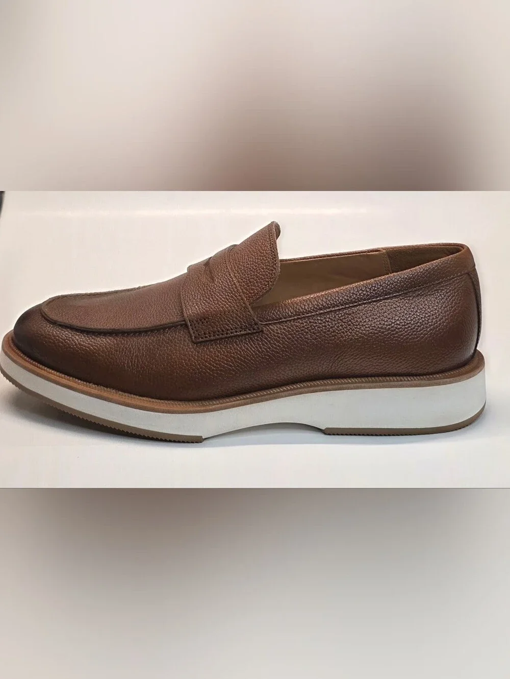 New Allen Edmonds Shoes Mens Size 9D Brown Benson Pebbled Leather Penny Loafer